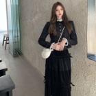 Lace Jacket / Plain Bow A-line Skirt