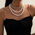 Set Of 2: Faux Pearl Necklace