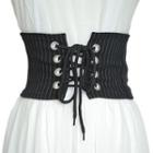 Striped Lace-up Fabric Wide Belt