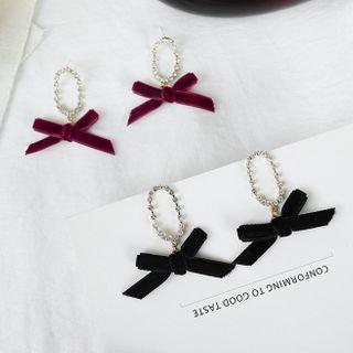 Bow Flannel Dangle Earring