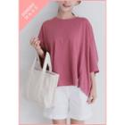 Drop-shoulder Oversized Cotton T-shirt