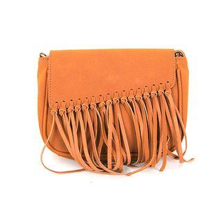 Fringed Flap Faux-suede Shoulder Bag