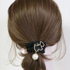 Dog Alloy Faux Pearl Scrunchie Faux Pearl & Dog Hair Tie - Black - One Size