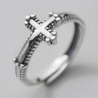 Cross Sterling Silver Ring S925 Silver - Ring - Silver - One Size