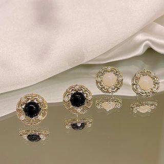 Flower Gemstone Alloy Earring