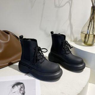 Lace-up Platform Short Chelsea Boots
