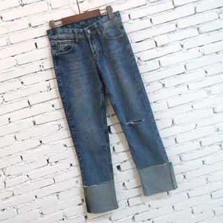 Washed Cuffed Jeans