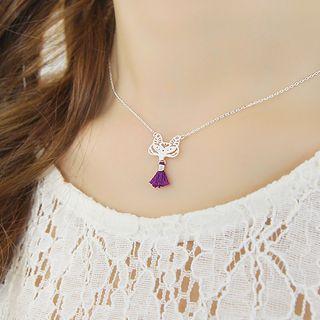 Tasseled Fox Pendant Necklace