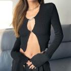 Buckled Cutout Cropped T-shirt