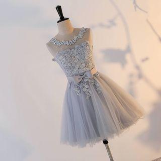 Sleeveless Lace Mini A-line Cocktail Dress