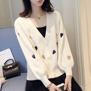 Heart Embroidered Cardigan