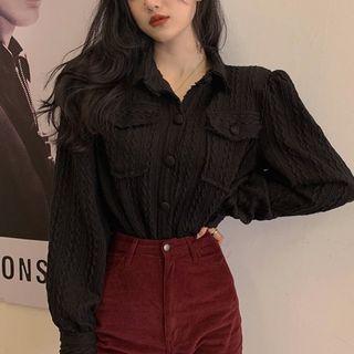Pocket Detail Collared Sweater