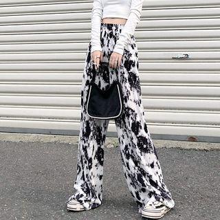 High-waist Tie-dyed Straight Leg Pants