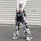 High-waist Tie-dyed Straight Leg Pants