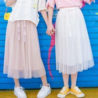 Bow Midi Tulle Skirt