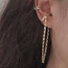 Set Of 2: Ear Cuff Set Of 2 - Clip On Earring - Gold - One Size