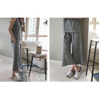 Set: Sleeveless M Lange Top + Band-waist Wide-leg Pants