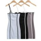 One-shoulder Color-block Mini Dress
