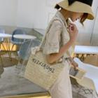 Set: Transparent Tote Bag + Straw Pouch