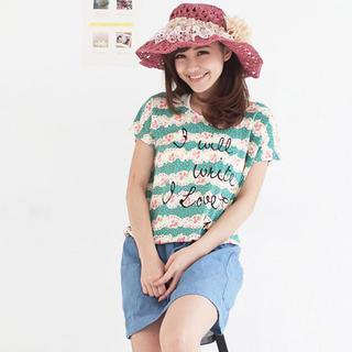 Mock Two-piece Floral Dress