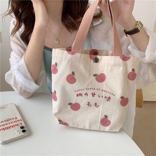 Peach Print Lunch Bag Pink & White - One Size