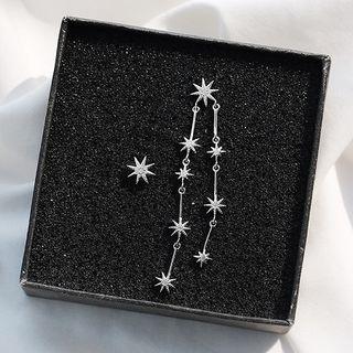 Sterling Silver Flower-drop Earrings