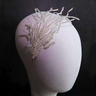 Wedding Faux Crystal Headband Silvery White - One Size