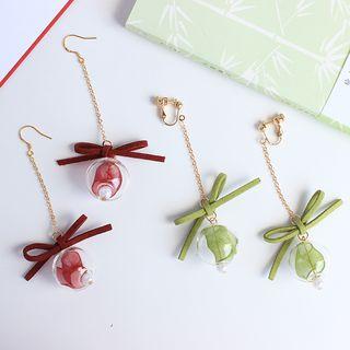 Glass Ball & Bow Dangle Earring