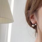 Faux Pearl Ear Stud 1 Pair - Gold & Off-white - One Size