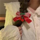 Cherry Bow Hair Clip Red - One Size