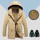 Detachable Hooded Faux Fur Lined Jacket