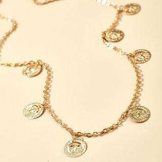 Coin Necklace 15229 - Gold - One Size