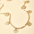 Coin Necklace 15229 - Gold - One Size