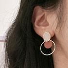 Hoop Ear Stud 1 Pair - 925 Silver - Gold - One Size