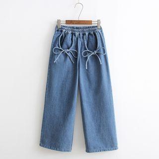Tied Wide-leg Jeans