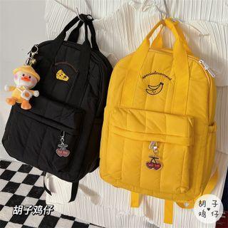 Embroidered Padded Backpack