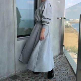 Banded-waist A-line Pullover Dress