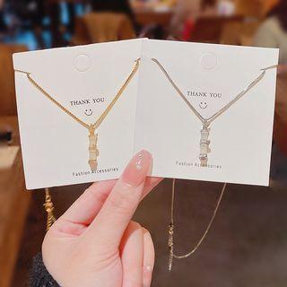 Rhinestone Bamboo Necklace