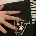 Bear / Butterfly Safety Pin Brooch