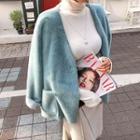 Snap-button Faux-fur Cardigan
