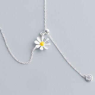 Floral Necklace S925 Silver - Silver - One Size