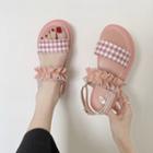 Gingham Ankle-strap Platform Sandals