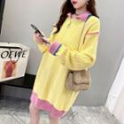 Long-sleeve Sweater Dress Yellow - One Size