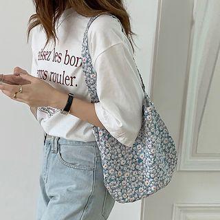Floral Tote Bag White Floral - Blue - One Size