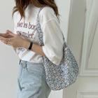 Floral Tote Bag White Floral - Blue - One Size