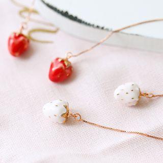 Ceramic Strawberry Threader Earrings