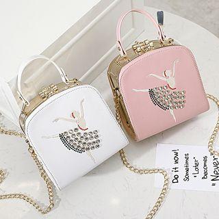 Ballerina Embroidered Box Crossbody Bag
