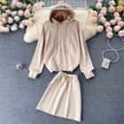 Set: Plain Hoodie + A-line Mini Skirt