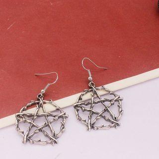 Star Drop Earring 1 Pair - Star Drop Earring - Silver - One Size