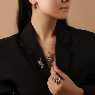 Christmas Angel Alloy Pendant Necklace / Dangle Earring / Brooch / Ring / Set